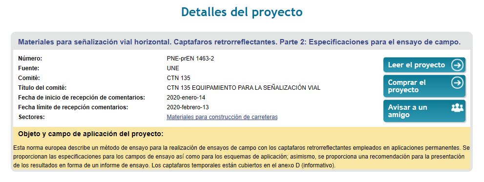 EN 1463 - 2 Captafaros horizontal